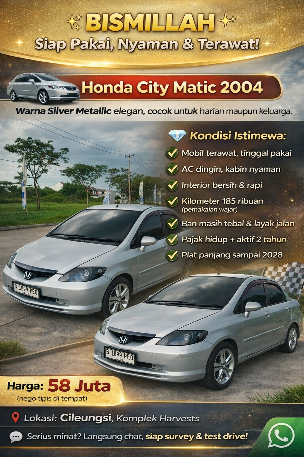 Jual mobil Honda City 2004